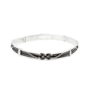 Antique Silver Knot Stretch Bracelet - Mimmic Fashion Jewelry