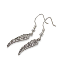 Antique Silver Wings Earrings - Mimmic Fashion Jewelry