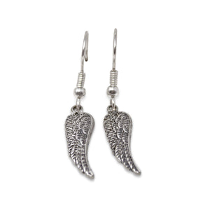 Antique Silver Wings Earrings - Mimmic Fashion Jewelry