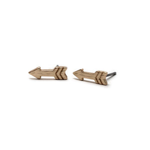Arrow Stud Earrings Gold Tone - Mimmic Fashion Jewelry