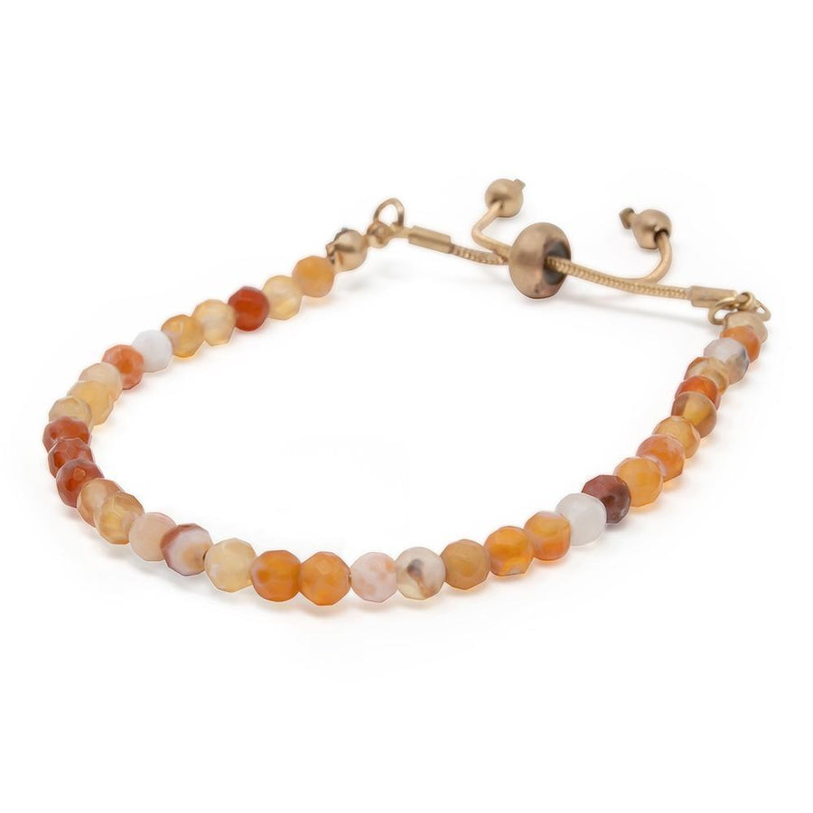 Beaded Bracelet Gold Peach - Mimmic Fashion Jewelry