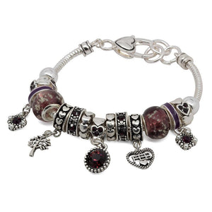 BirthStone Charm Bracelet February - Mimmic Fashion Jewelry