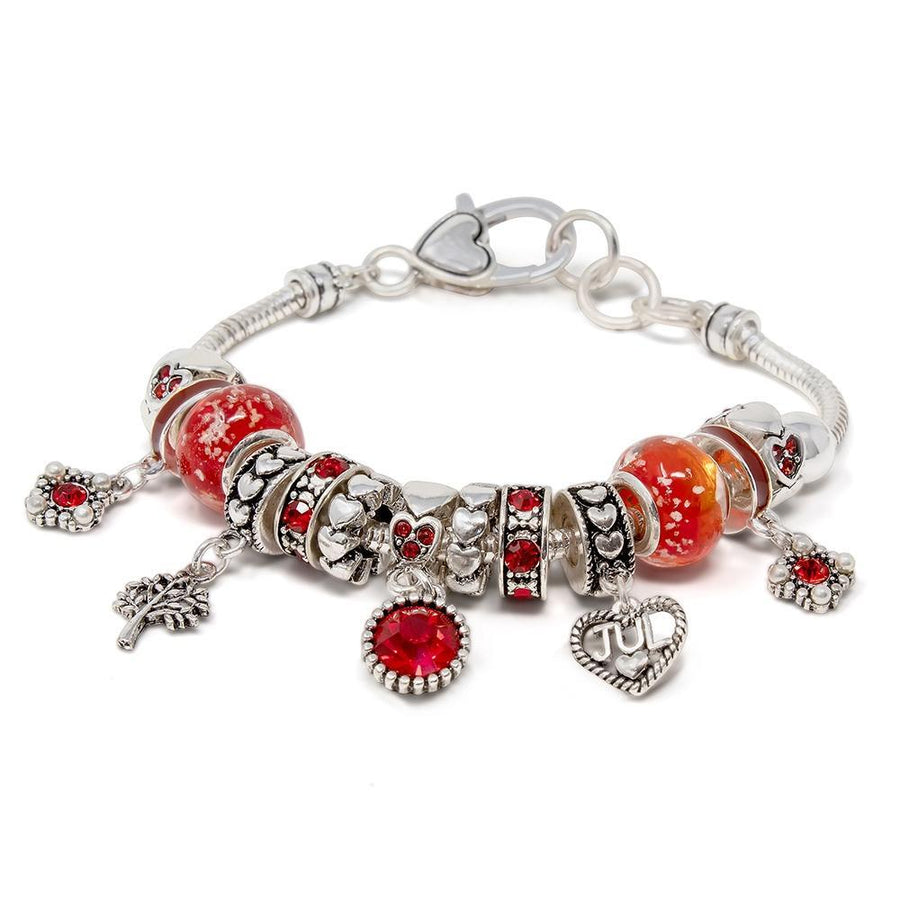 BirthStone Charm Bracelet July - Mimmic Fashion Jewelry