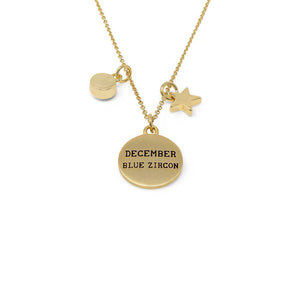 Birthstone Necklace December Gld Pl - Mimmic Fashion Jewelry