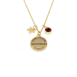 Birthstone Necklace January Gld Pl - Mimmic Fashion Jewelry