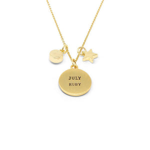 Birthstone Necklace July Gld Pl - Mimmic Fashion Jewelry