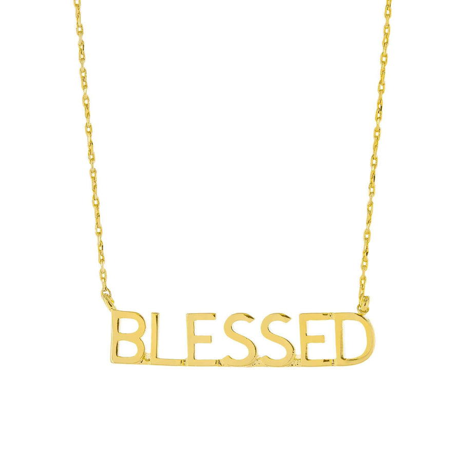 Brass "BLESSED" Necklace Gold Plated
