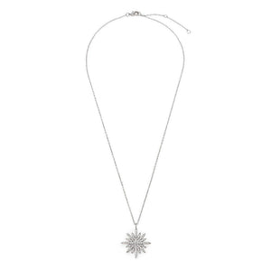 Bright Star Necklace CZ Pave Rhodium Pl - Mimmic Fashion Jewelry
