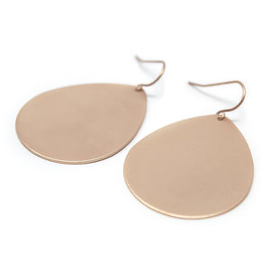 Brushed Teardrop Earrings Rose Gold Tone - Mimmic Fashion Jewelry