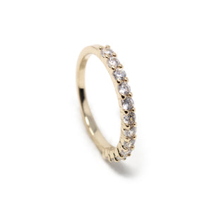 CZ Band Ring Gold PL - Mimmic Fashion Jewelry