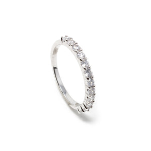 CZ Band Ring Rhodium PL - Mimmic Fashion Jewelry