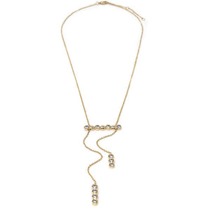 CZ Bar Drop Necklace Gold Plated - Mimmic Fashion Jewelry
