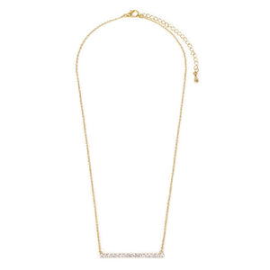 CZ Bar Necklace Gold Tone - Mimmic Fashion Jewelry