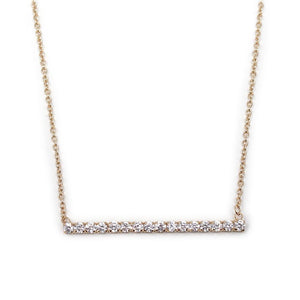 CZ Bar Necklace Gold Tone - Mimmic Fashion Jewelry