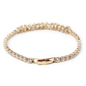 CZ Chain Bracelet Gold Tone - Mimmic Fashion Jewelry