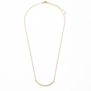 CZ Curve Bar Necklace Gold Plated - Mimmic Fashion Jewelry