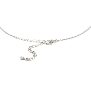 CZ Open Circle Necklace Rhodium Plated - Mimmic Fashion Jewelry