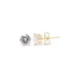 CZ Round Stud Earrings Set of 5 GoldT - Mimmic Fashion Jewelry