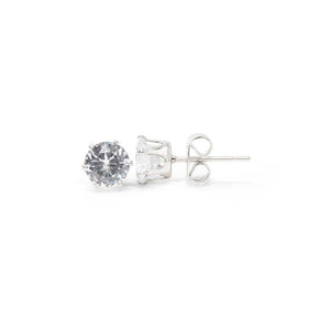CZ Round Stud Earrings Set of 5 SilverT - Mimmic Fashion Jewelry