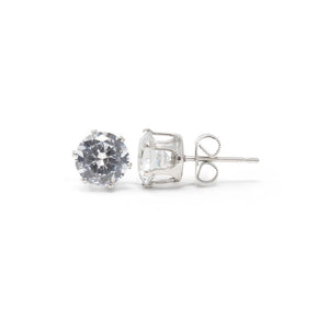 CZ Round Stud Earrings Set of 5 SilverT - Mimmic Fashion Jewelry