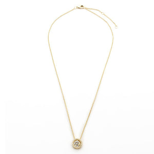 CZ Swing Pendant Necklace Gold Plated - Mimmic Fashion Jewelry