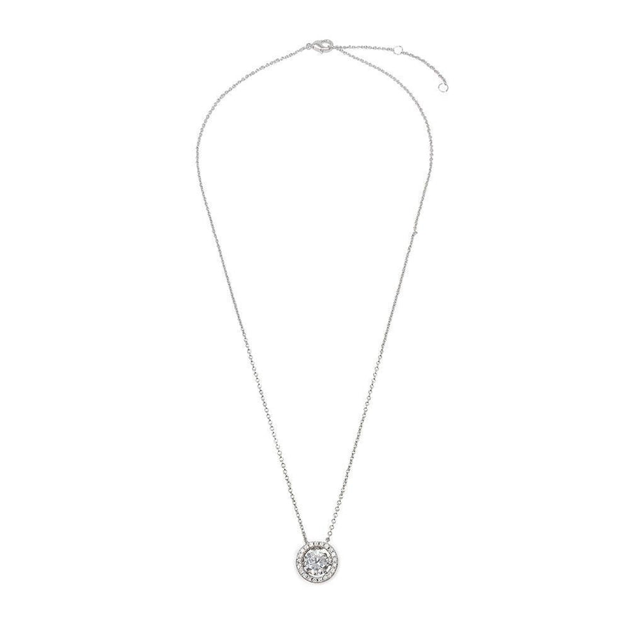 CZ Swing Pendant Neck Rhodium Pl - Mimmic Fashion Jewelry
