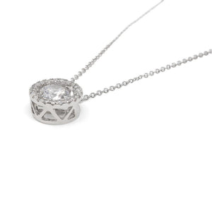 CZ Swing Pendant Neck Rhodium Pl - Mimmic Fashion Jewelry