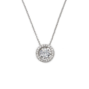 CZ Swing Pendant Neck Rhodium Pl - Mimmic Fashion Jewelry