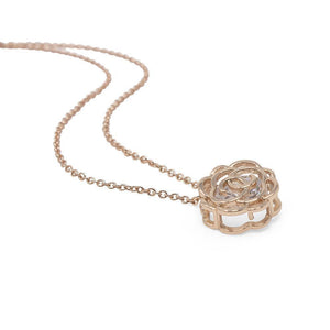 CZ in Rose Pendant Neck Rose Gold Plated - Mimmic Fashion Jewelry