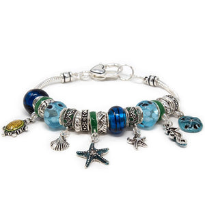 Charm Bracelet Blue Star Fish - Mimmic Fashion Jewelry