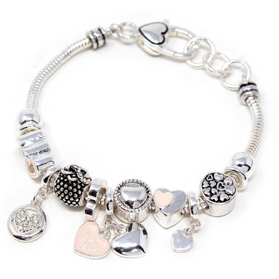 Charm Bracelet-I Love you-Antique Silver - Mimmic Fashion Jewelry
