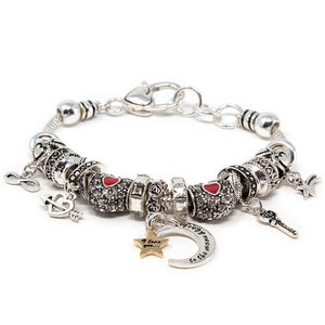 Charm Bracelet I Love you To The Moon and Back Two Tone - Mimmic Fashion Jewelry