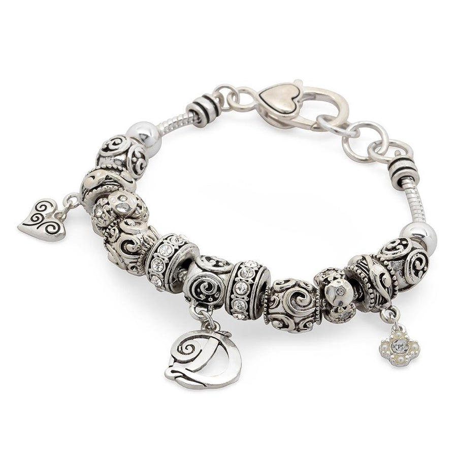 Charm Bracelet Initial D - Mimmic Fashion Jewelry