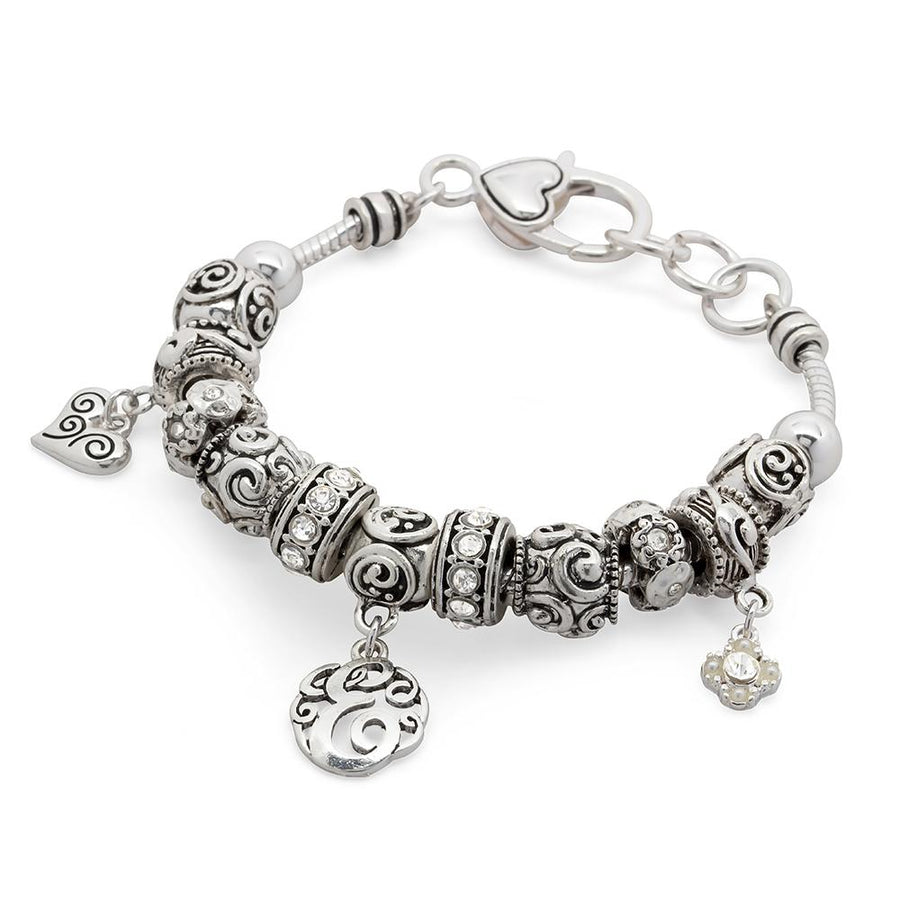 Charm Bracelet Initial E - Mimmic Fashion Jewelry