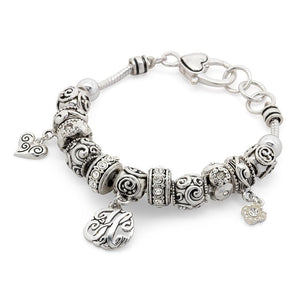 Charm Bracelet Initial H - Mimmic Fashion Jewelry
