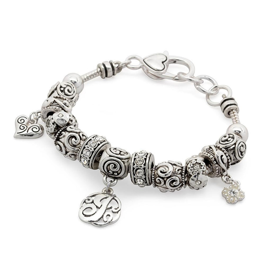 Charm Bracelet Initial J - Mimmic Fashion Jewelry