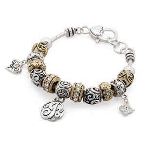Charm Bracelet Initial J - Mimmic Fashion Jewelry