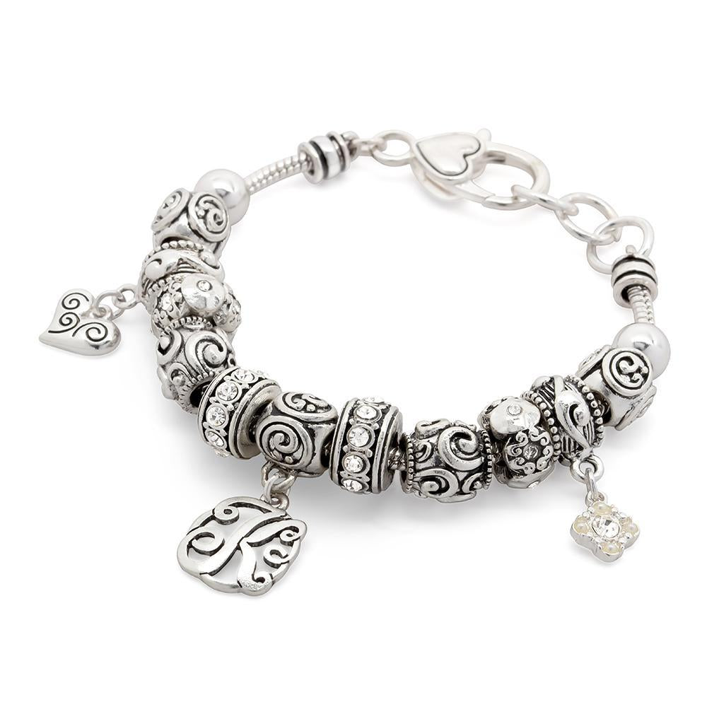 Silver Initial Bracelet | Personalised Bracelet | Letter Bracelet | KookyTwo K