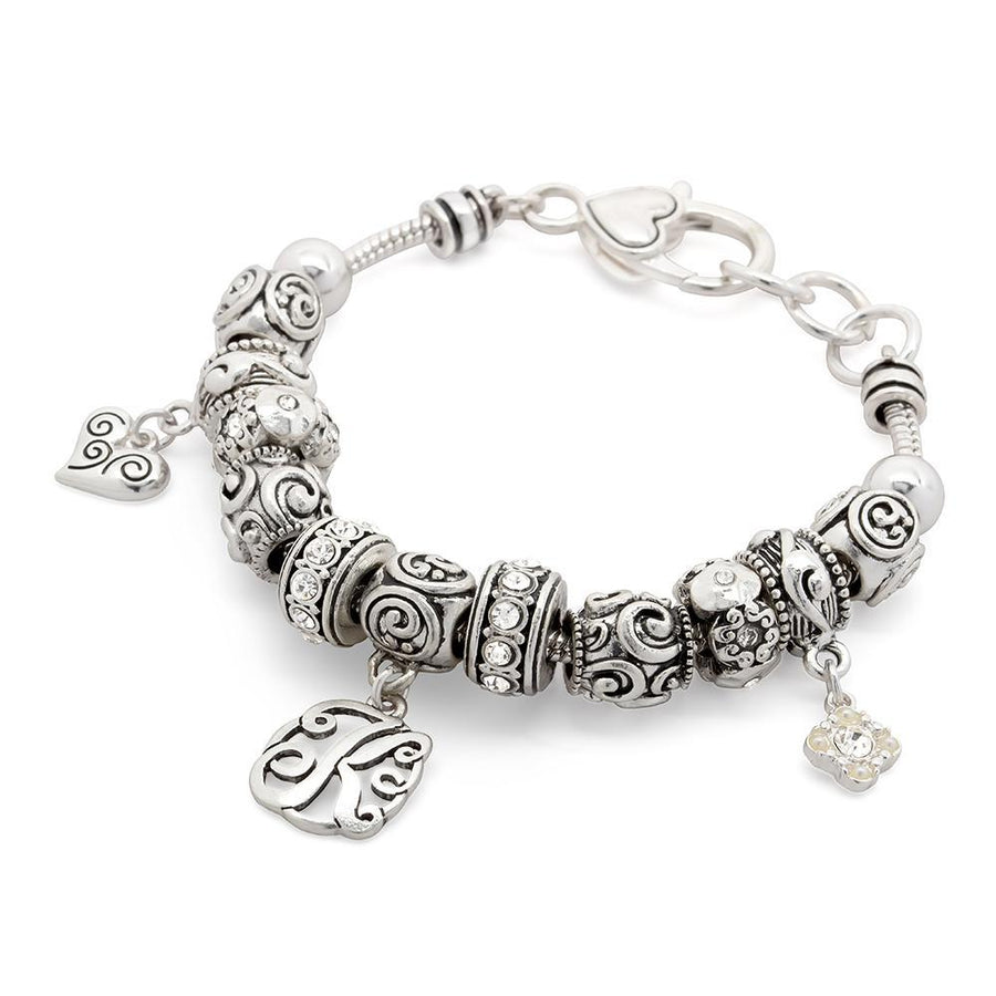 Charm Bracelet Initial K - Mimmic Fashion Jewelry