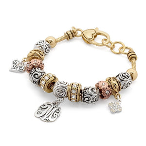 Charm Bracelet Initial M - Mimmic Fashion Jewelry