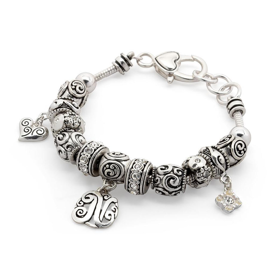 Charm Bracelet Initial N - Mimmic Fashion Jewelry