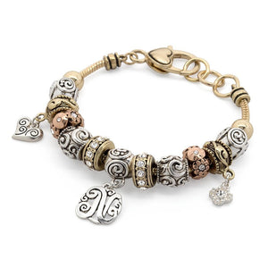 Charm Bracelet Initial N - Mimmic Fashion Jewelry