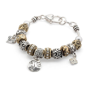 Charm Bracelet Initial T - Mimmic Fashion Jewelry