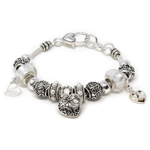 Charm Bracelet Love Mom White - Mimmic Fashion Jewelry