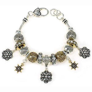 Charm Bracelet Two Tone Christmas - Mimmic Fashion Jewelry