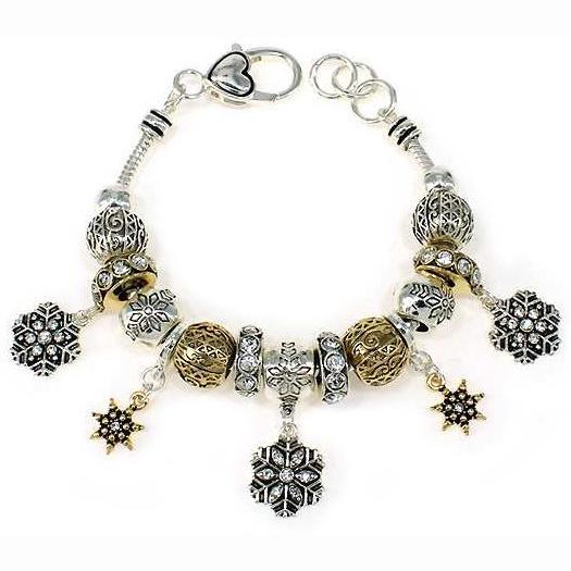 Charm Bracelet Two Tone Christmas - Mimmic Fashion Jewelry