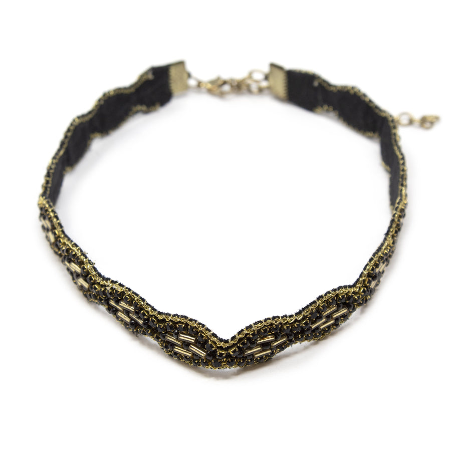 Choker Handmade Black Bead - Mimmic Fashion Jewelry