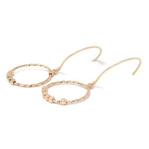 Circle Drop Earrings Gold Tone - Mimmic Fashion Jewelry