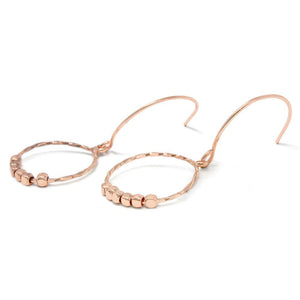 Circle Drop Earrings Rose Gold Tone - Mimmic Fashion Jewelry