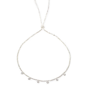 Clear CZ Charm Backdrop Lariat Necklace - Mimmic Fashion Jewelry